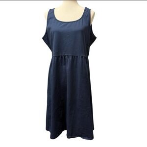 Garnet Hill Navy Cotton Navy Sleeveless Tank Dress Size XL NWOT